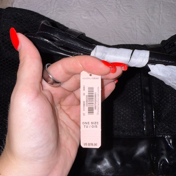 Victoria's Secret Black Mesh Tote Bag Y2K - Picture 5 of 5